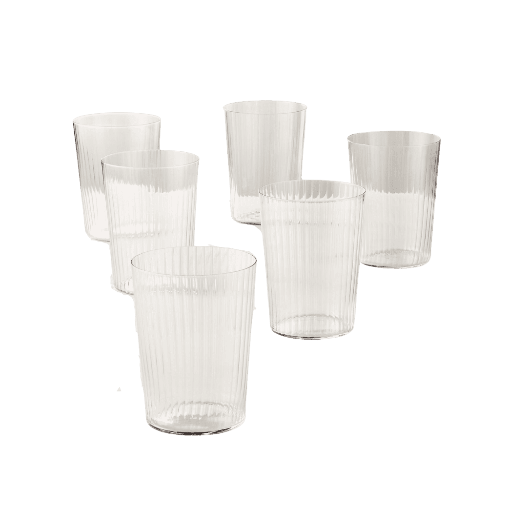 fluted water glass