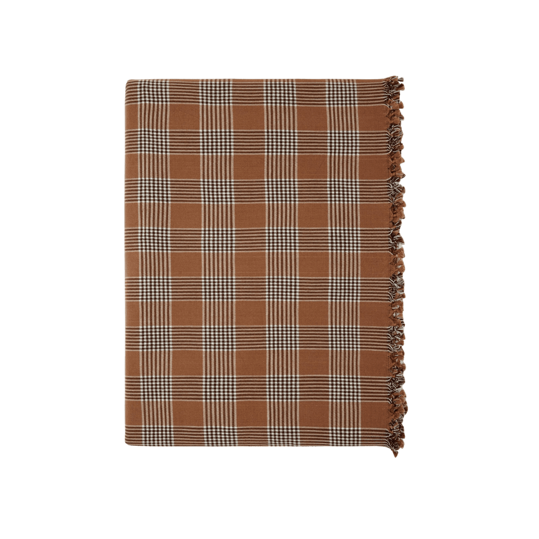 rust plaid tablecloth