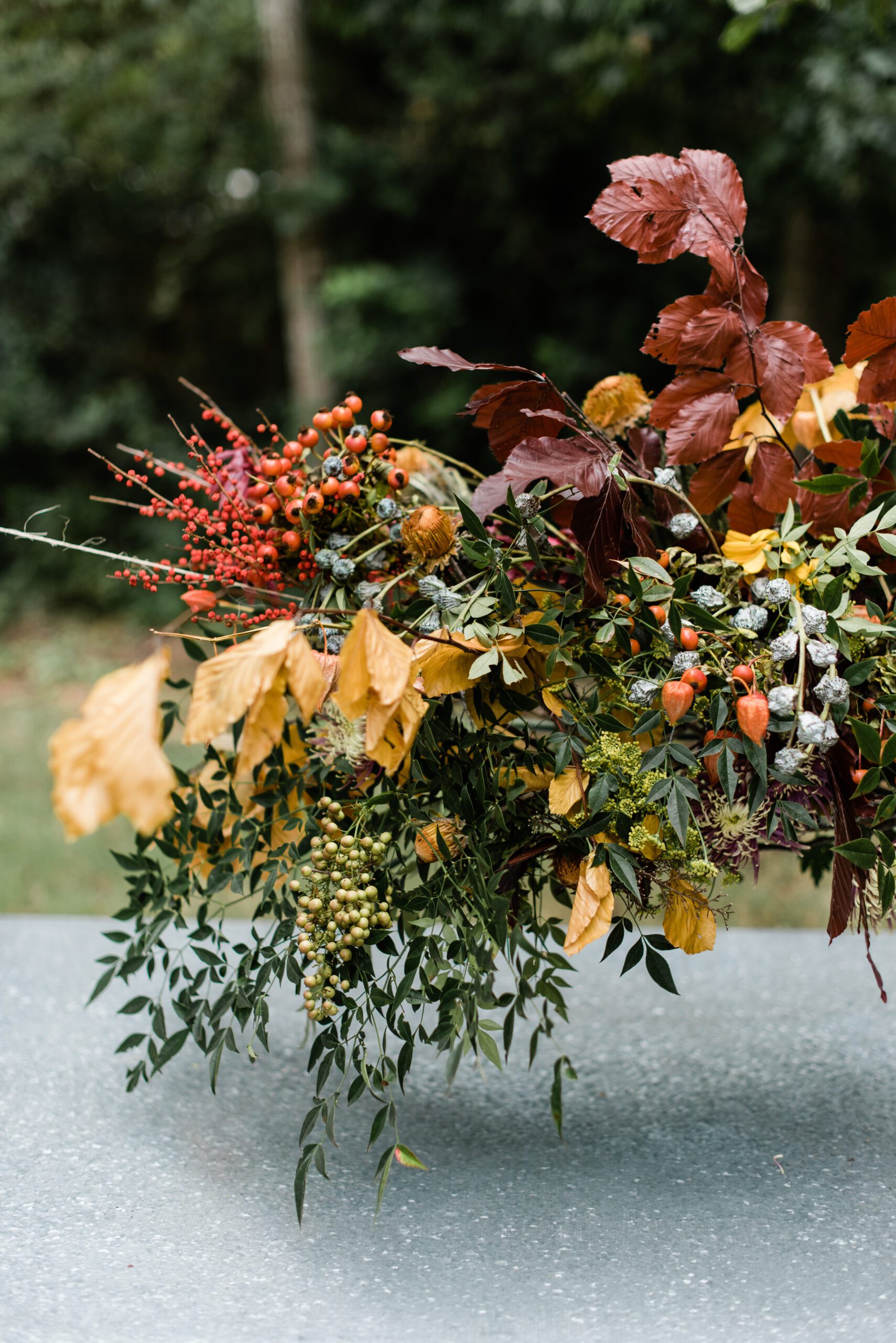 fall floral centerpiece for Thanksgiving table
