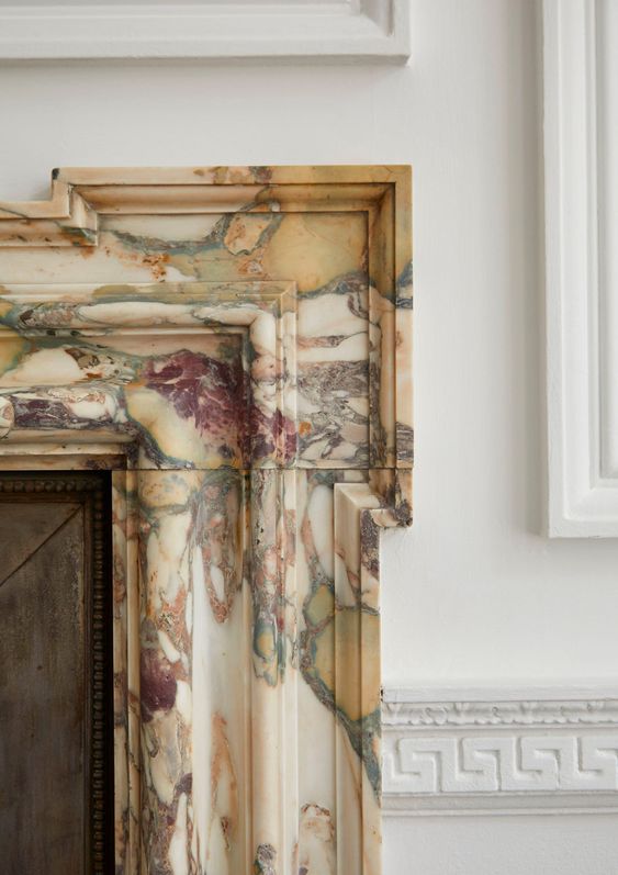 colorful marble mantle