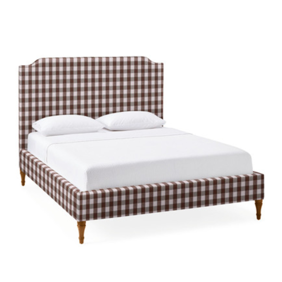 brown gingham bed