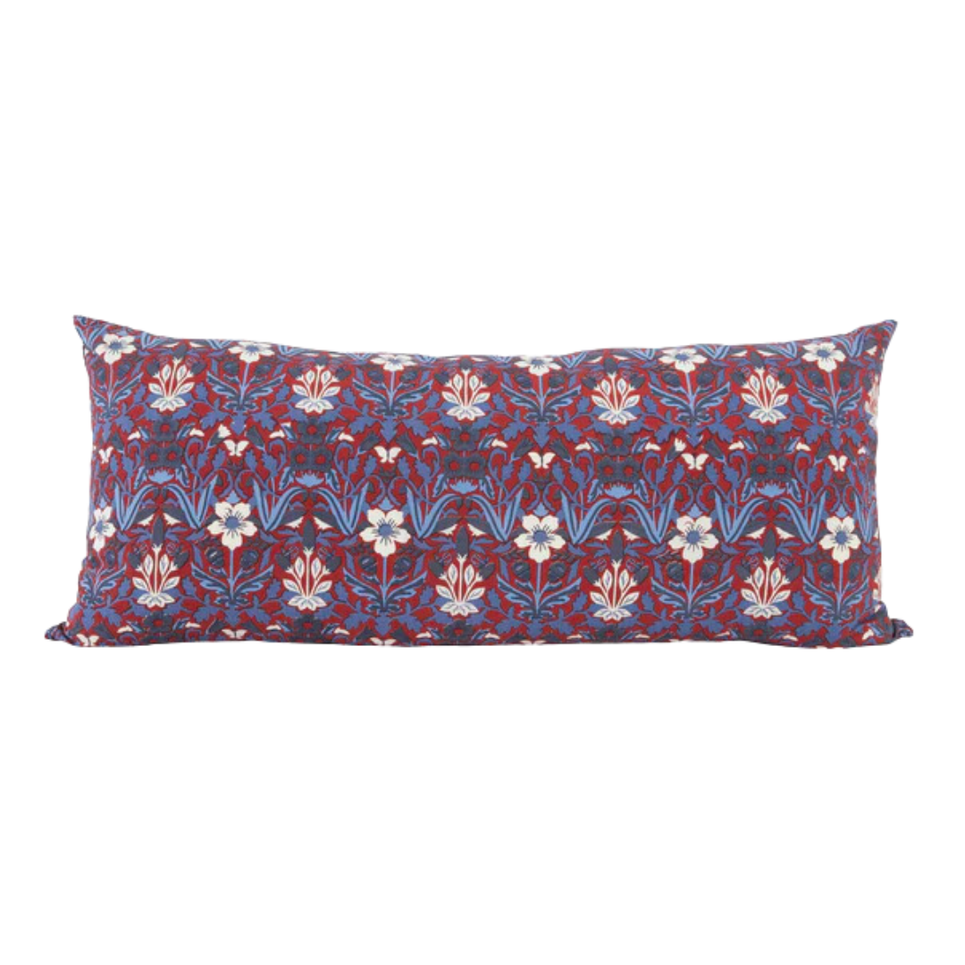 purple floral lumbar pillow