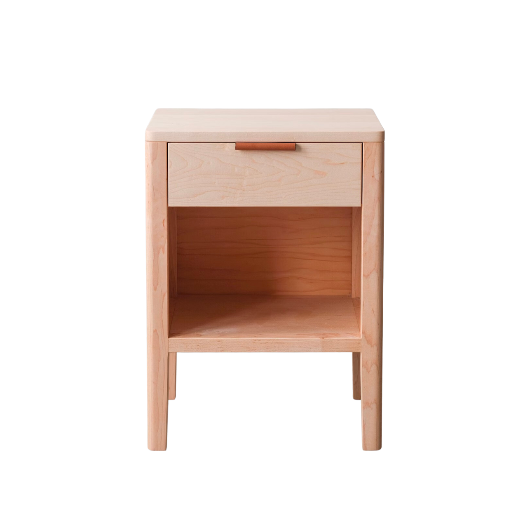 Oak and Leather Nightstand