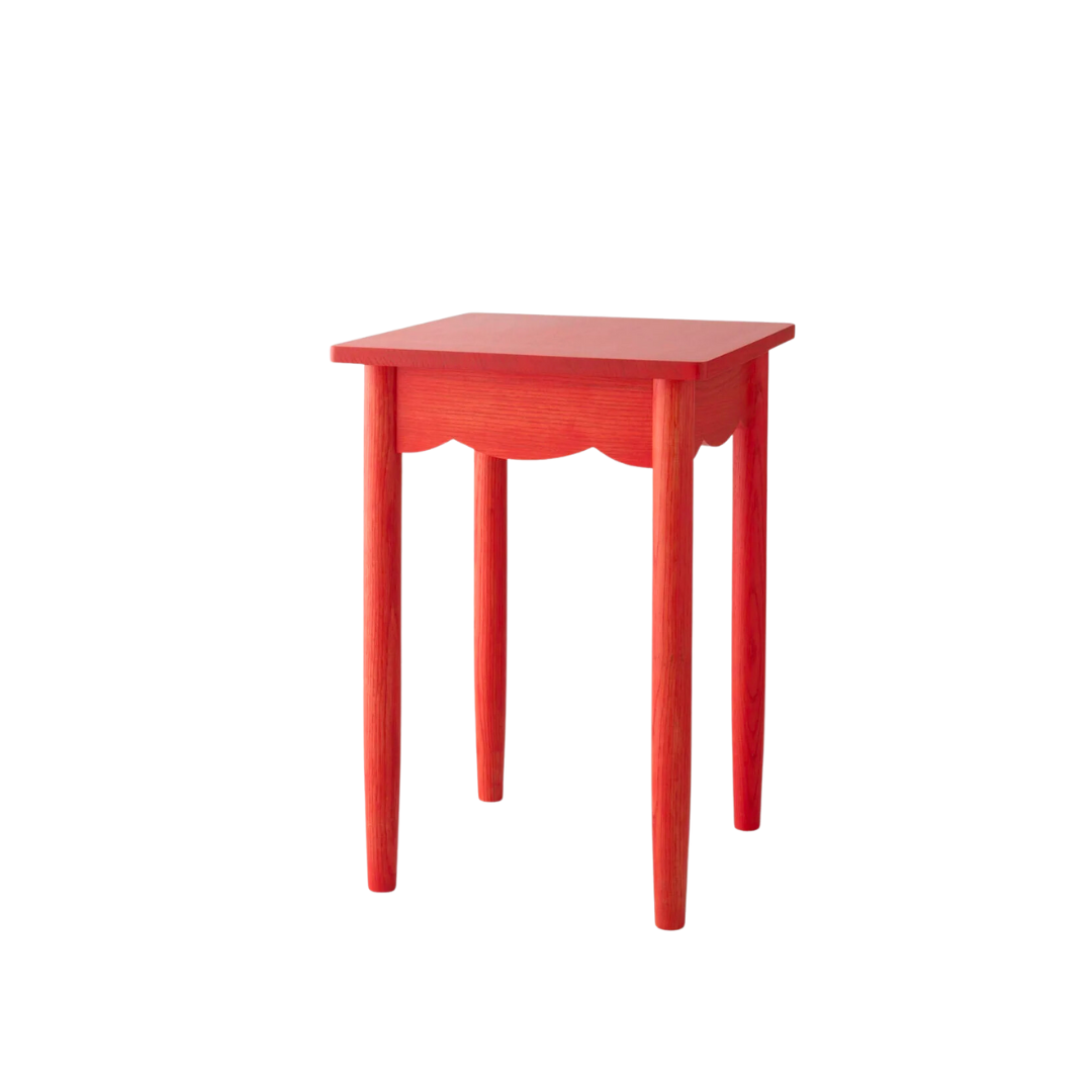 Red Scalloped Nightstand
