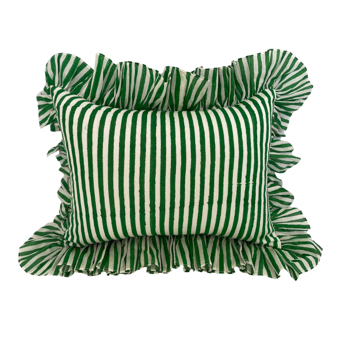 Striped Ruffle Pillow