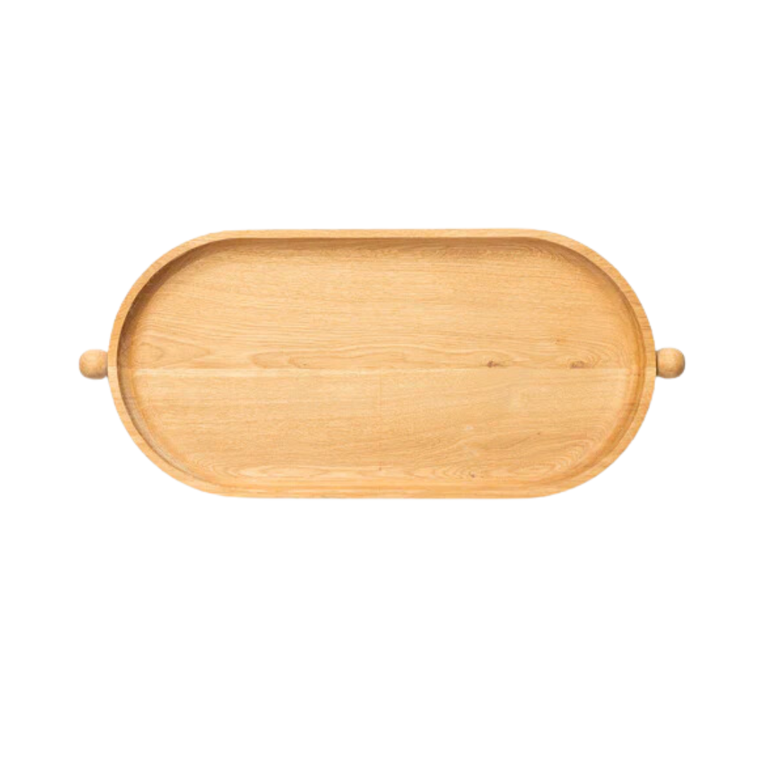 Wooden Tray with Knobs