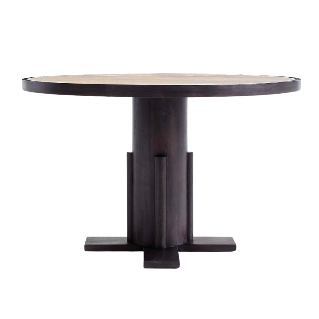 stone topped round dining table