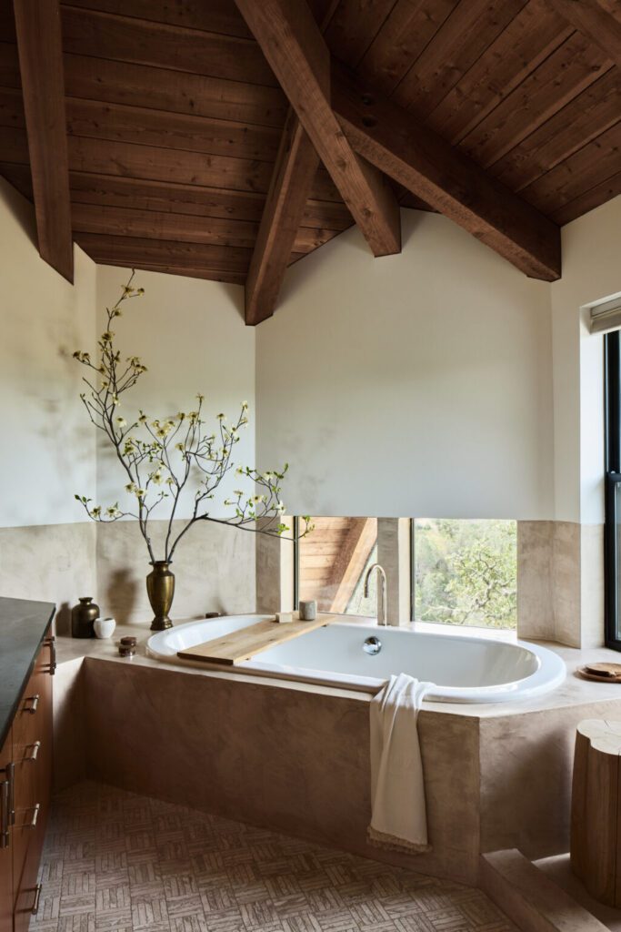 Modern organic mountain bathroom design.
