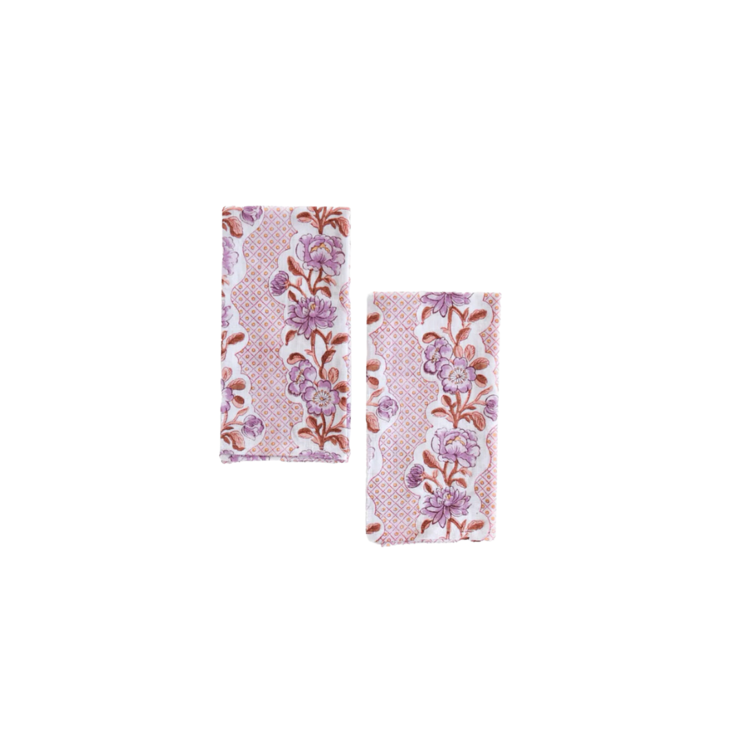 Lilac Block Print Napkins