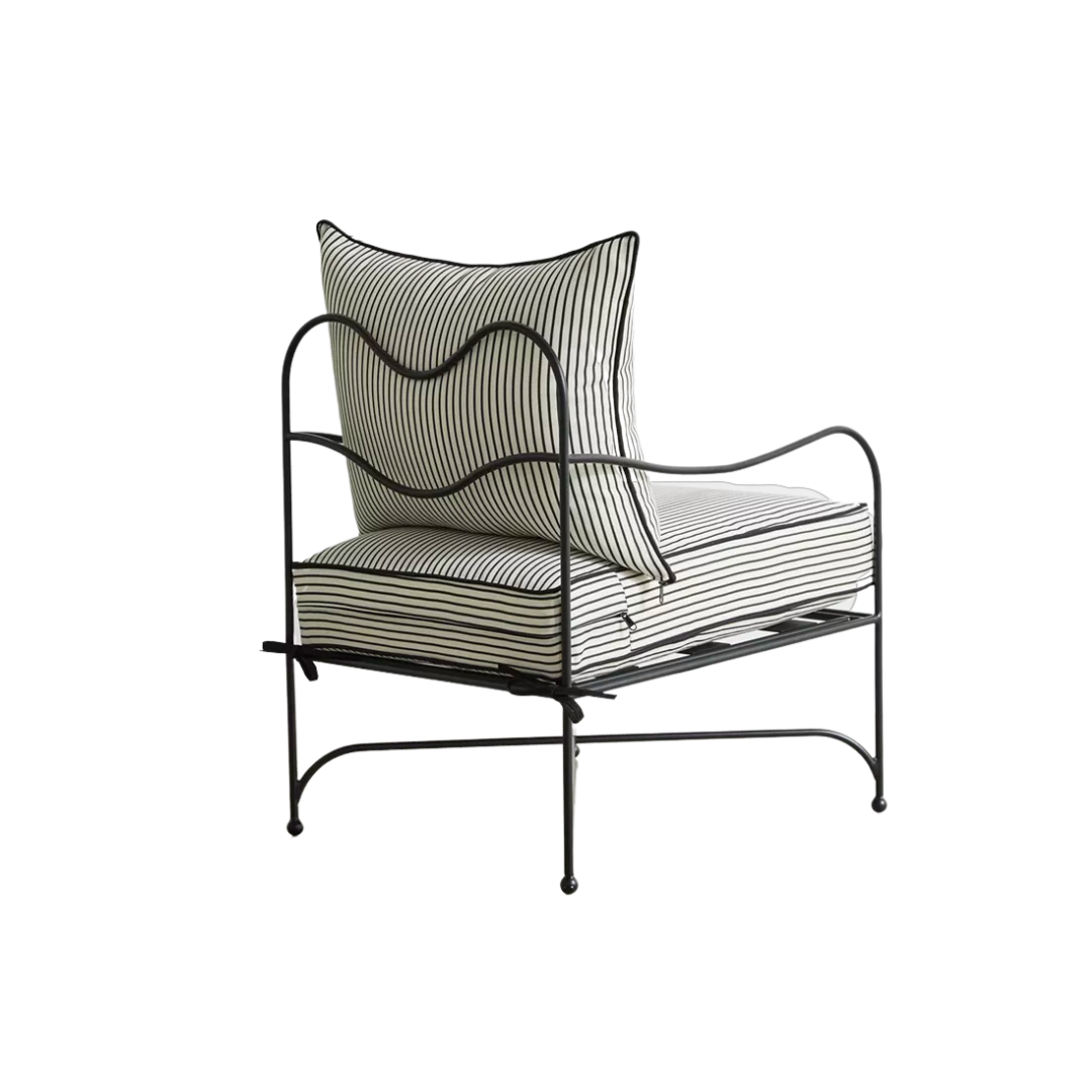 Iron Striped Arm Chair