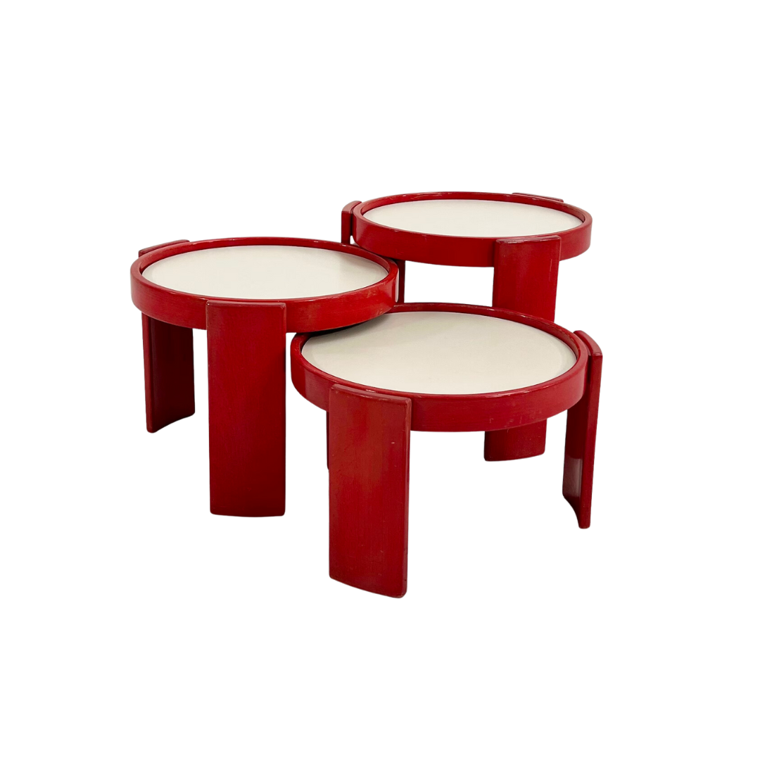 Vintage Red Nesting Tables