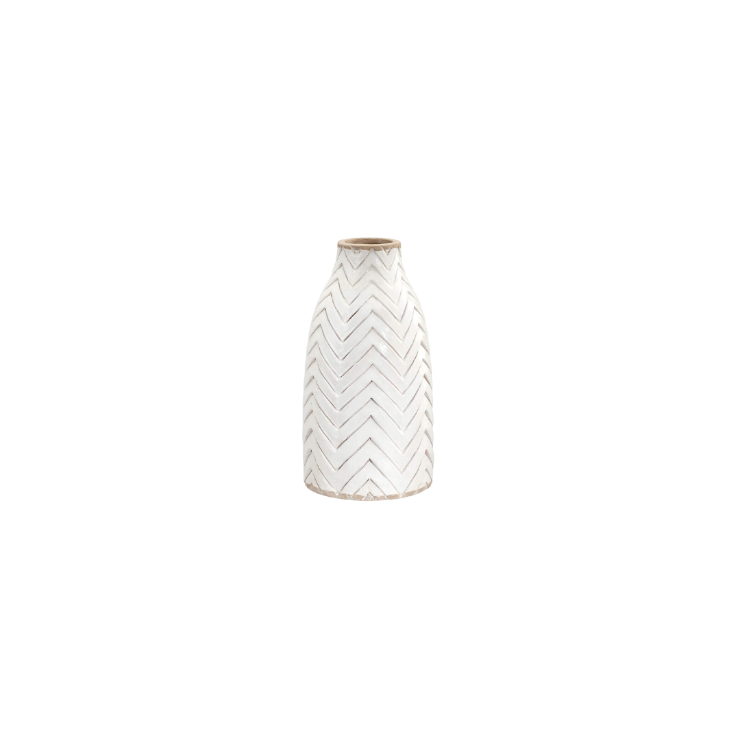 White Chevron Vase