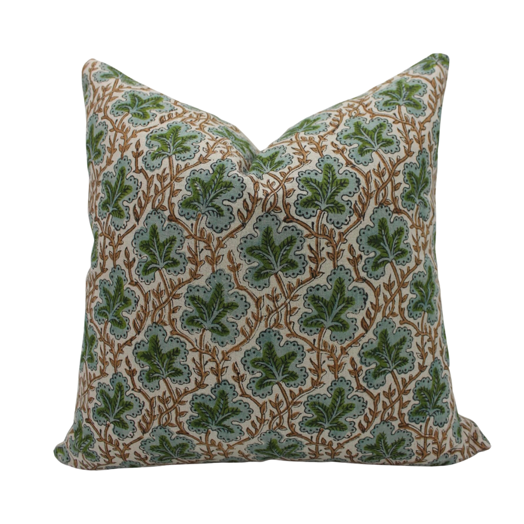 ig Leaf Block Print Pillow
