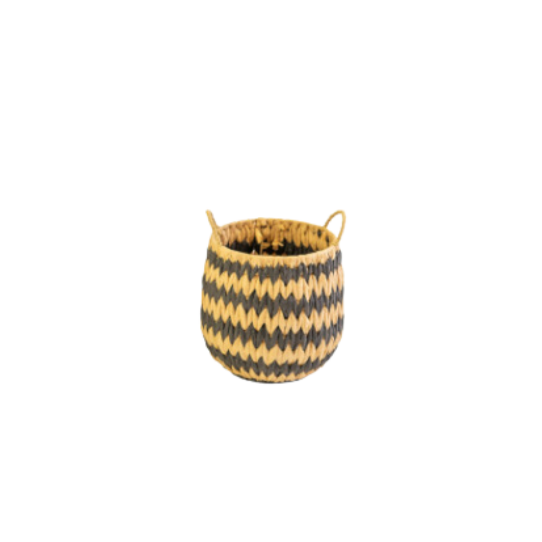 Woven Striped Basket