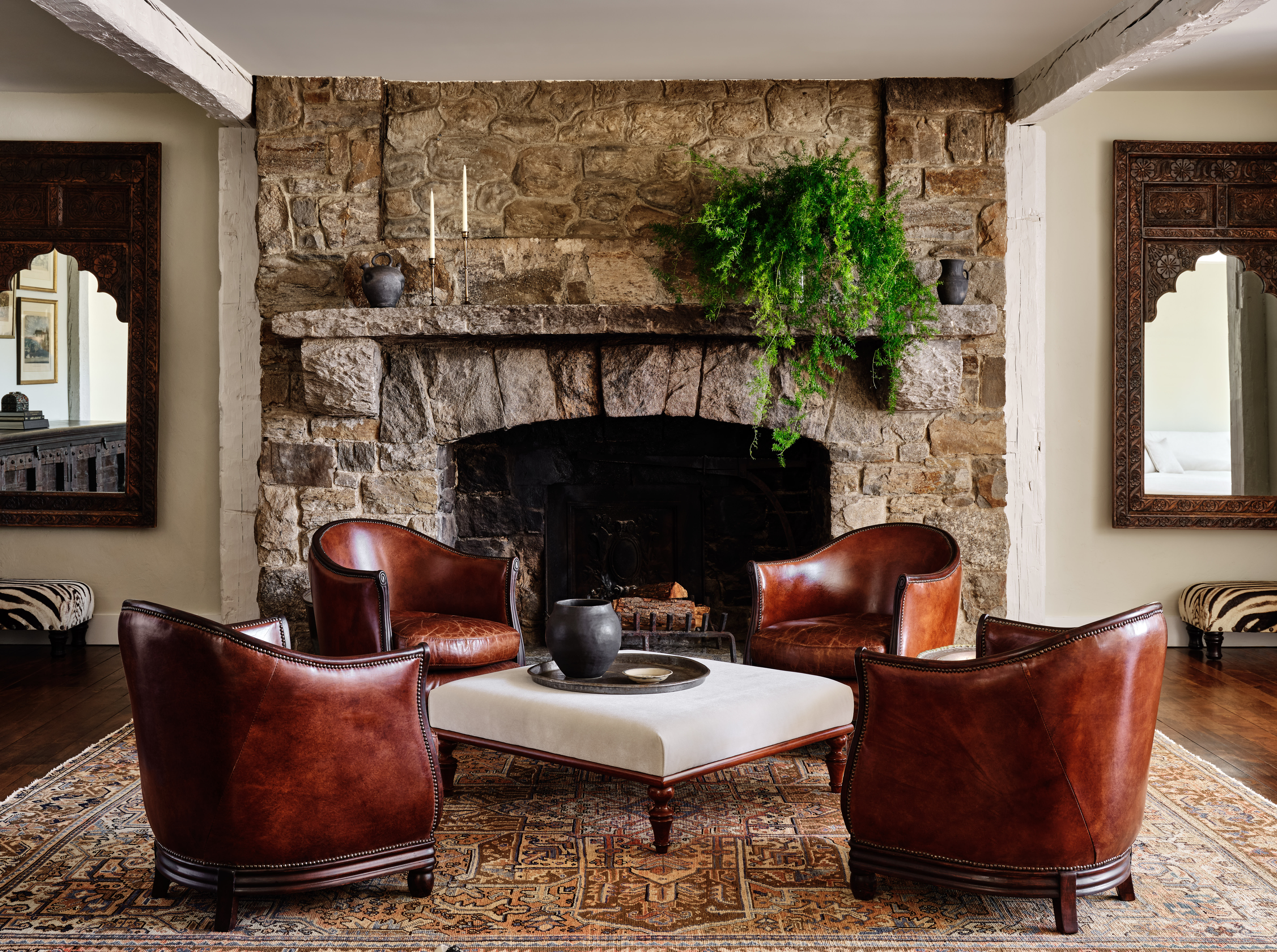 Leather and Stone Sitting Room