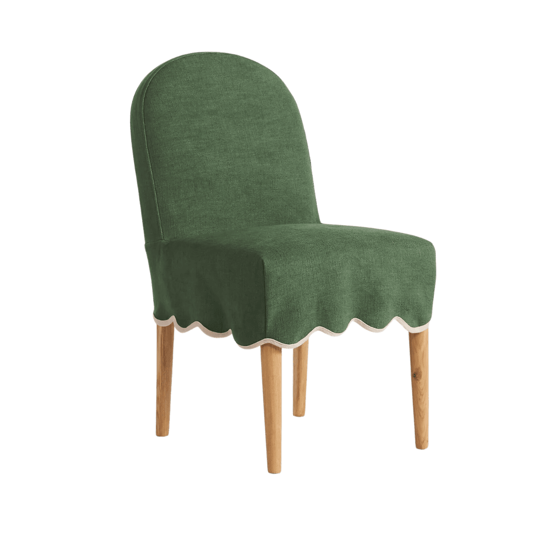 Green Scalloped Dining Chair