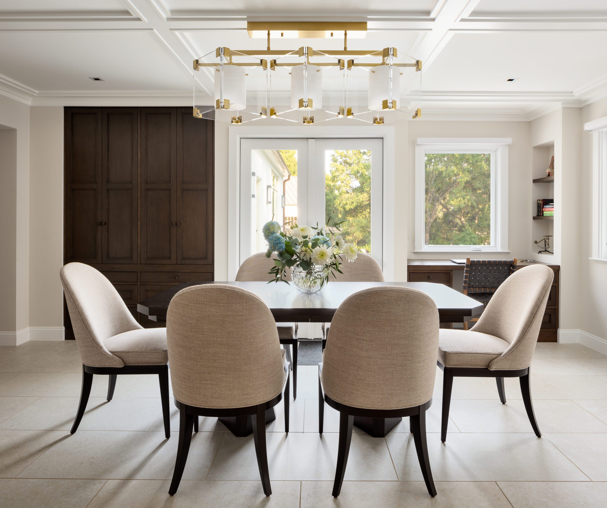 Condence Dining Room with Dark Wood Accents