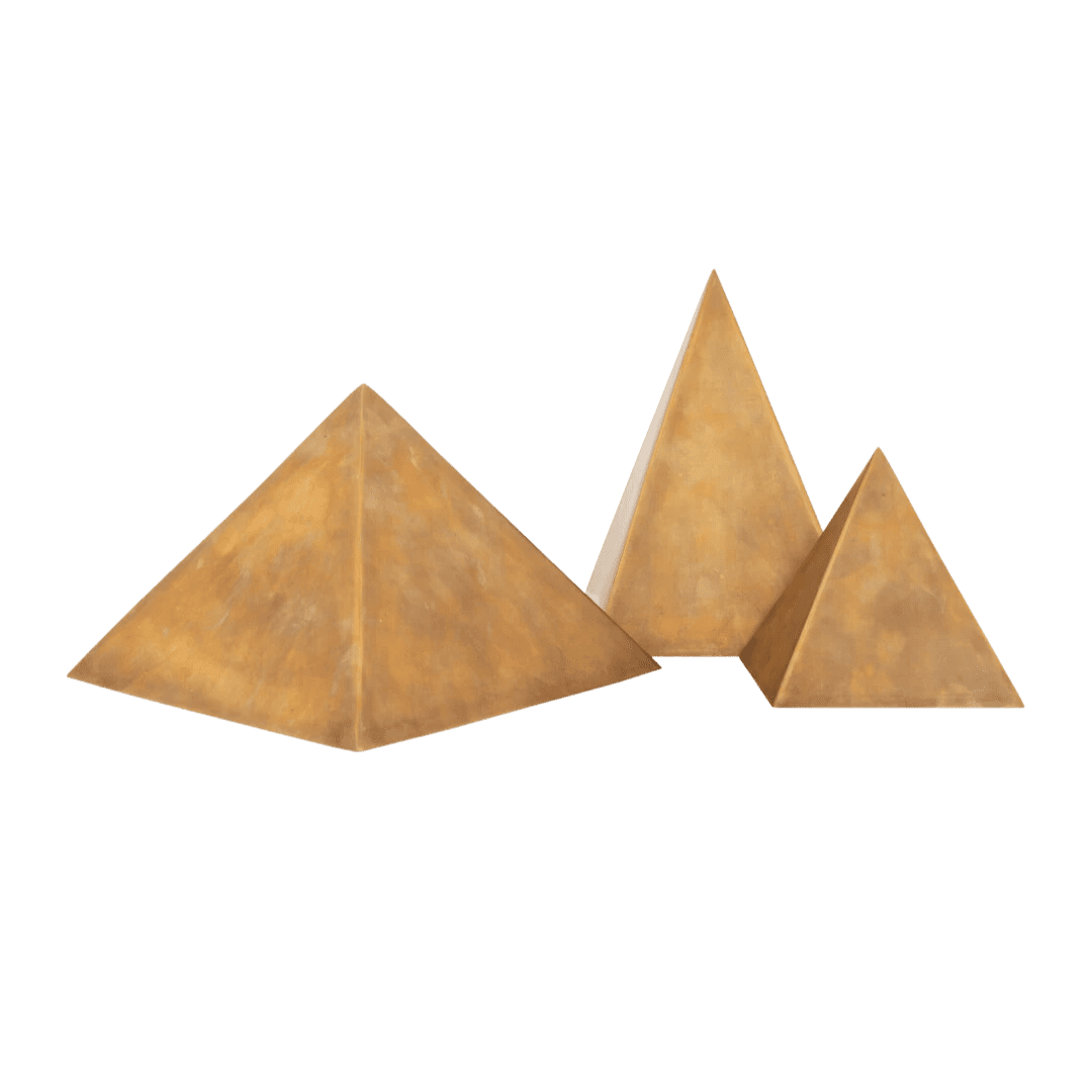 decorative brass pyramids sculptures