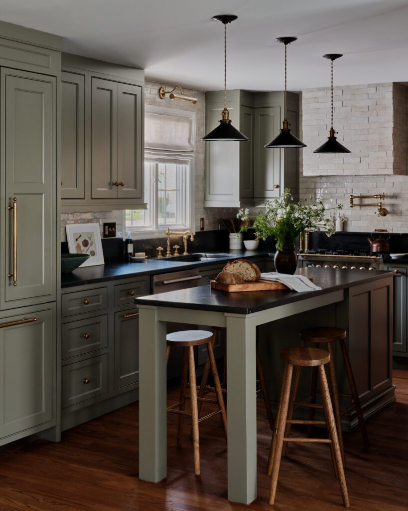 Green Kitchen Island