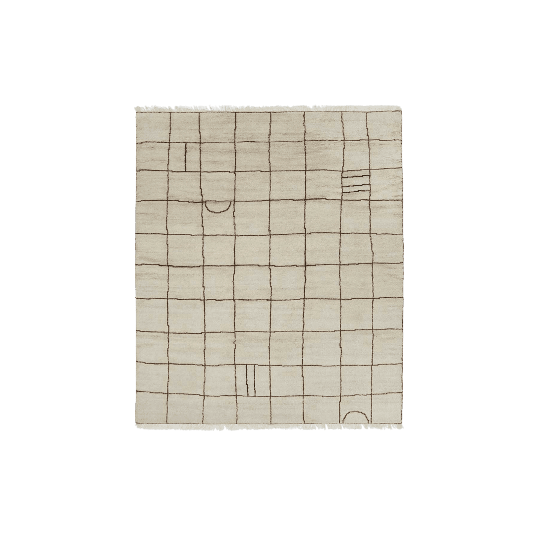 Cream Plaid Rug