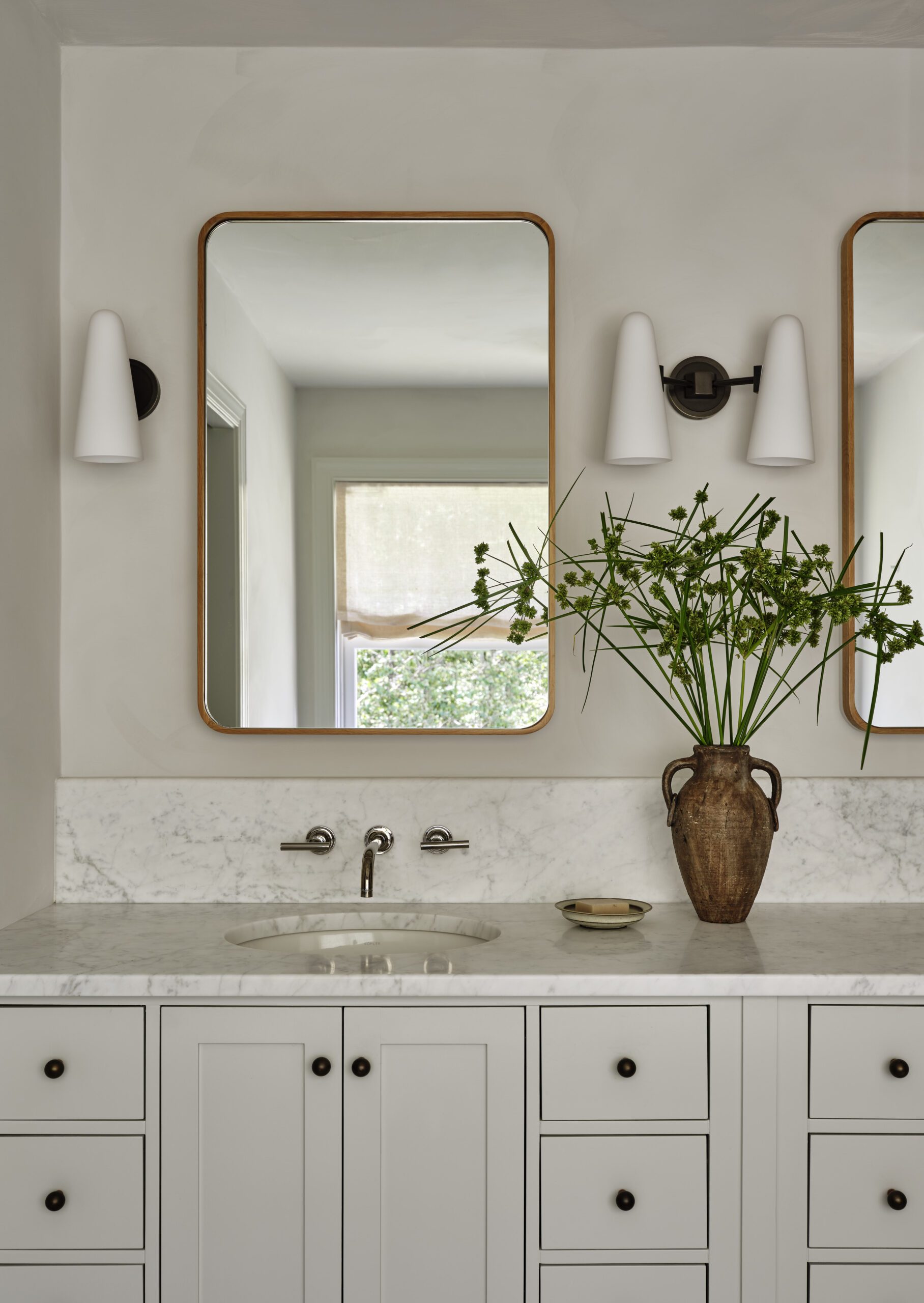 Double Vanity Rectangular Mirrors