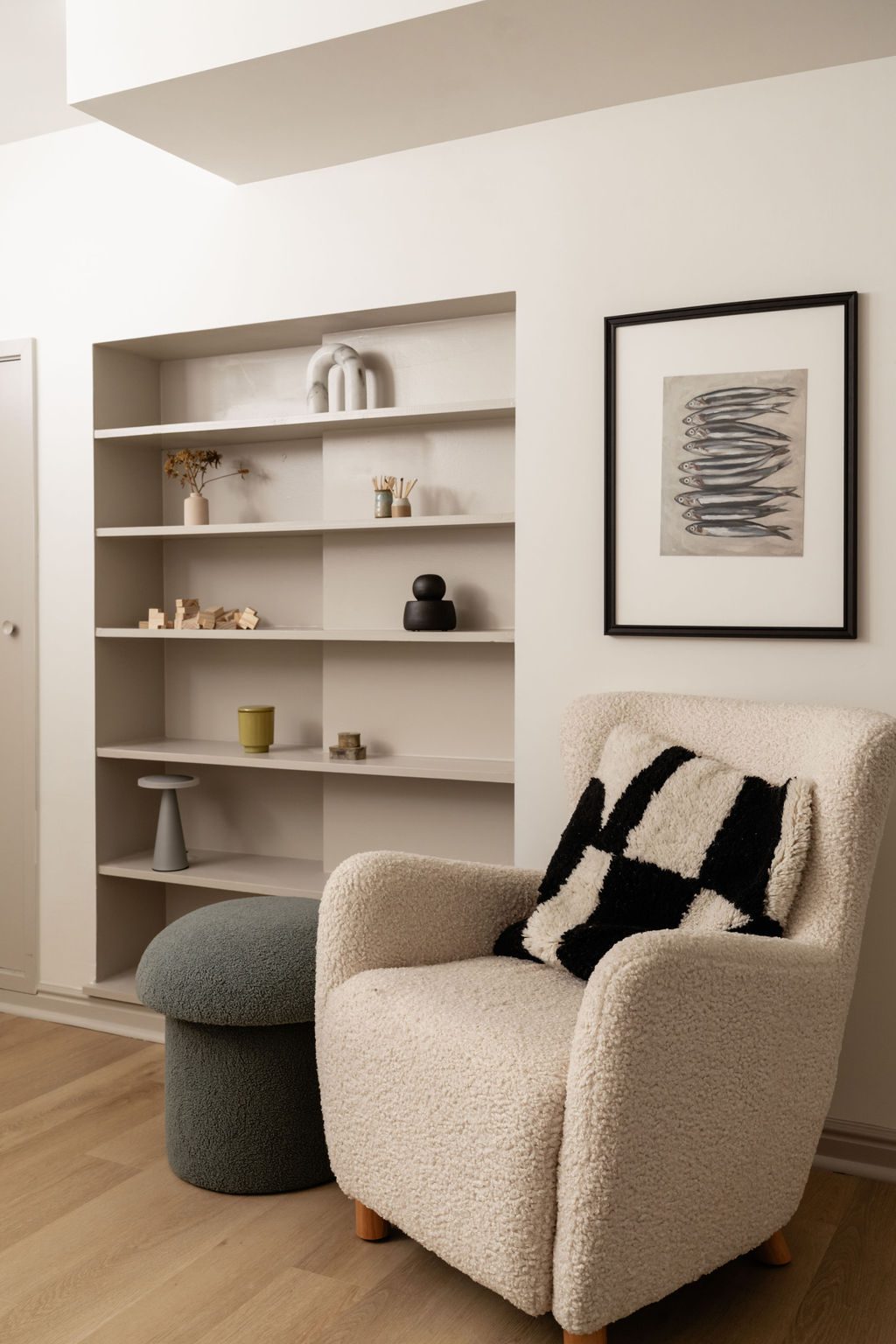 Reading Nook with Ornamental Shelves