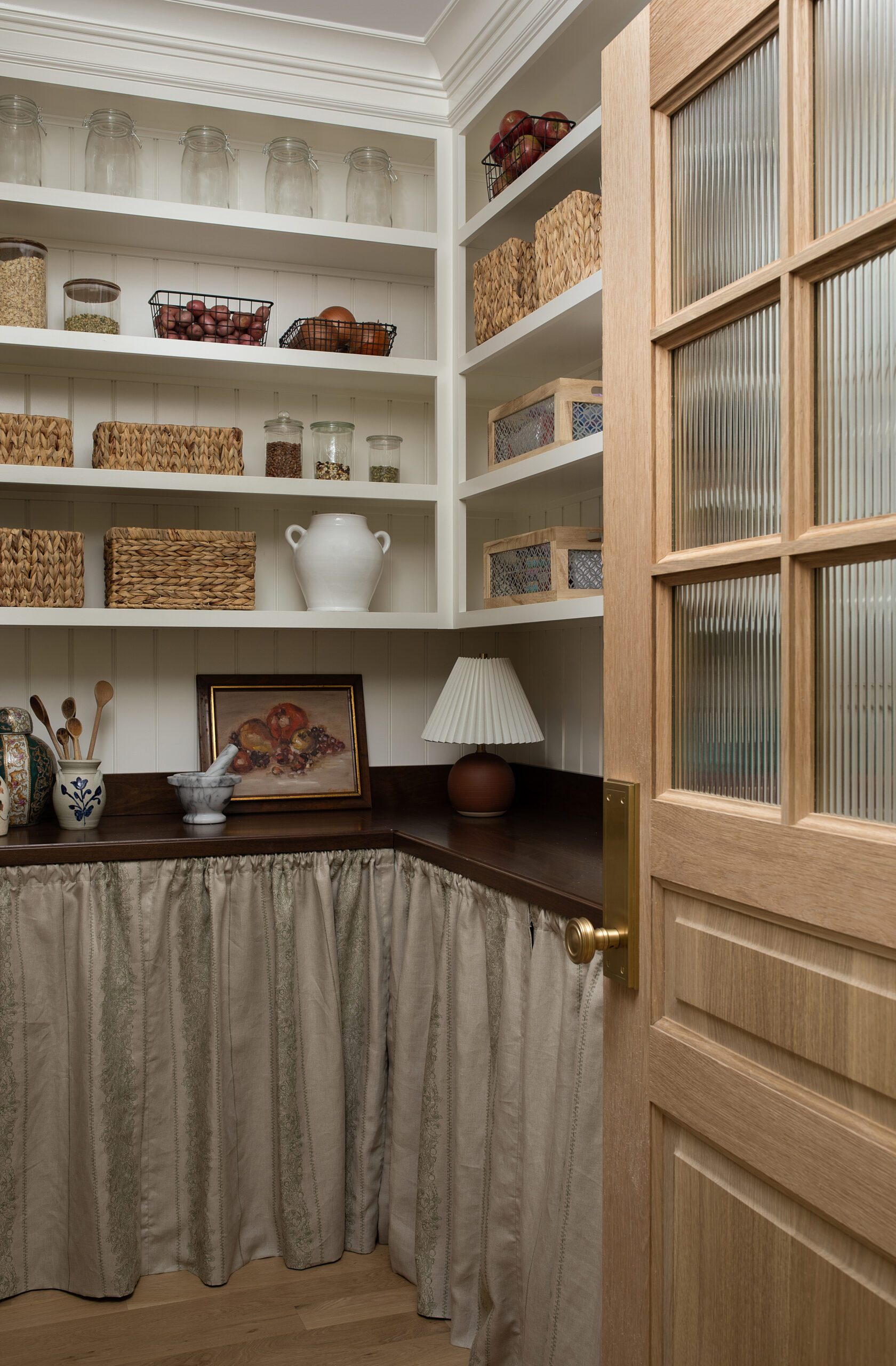 Pantry With Lower Curtains