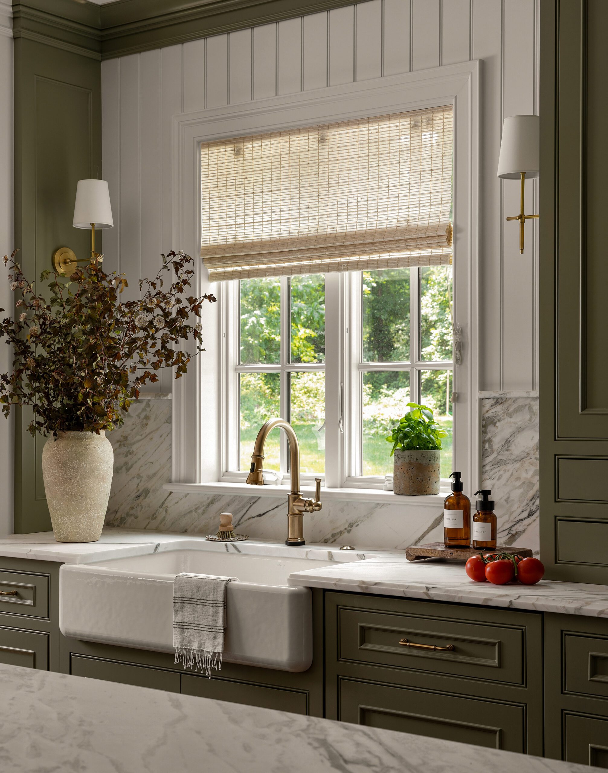 Farm Style Kitchen Sink with Overlooking Window