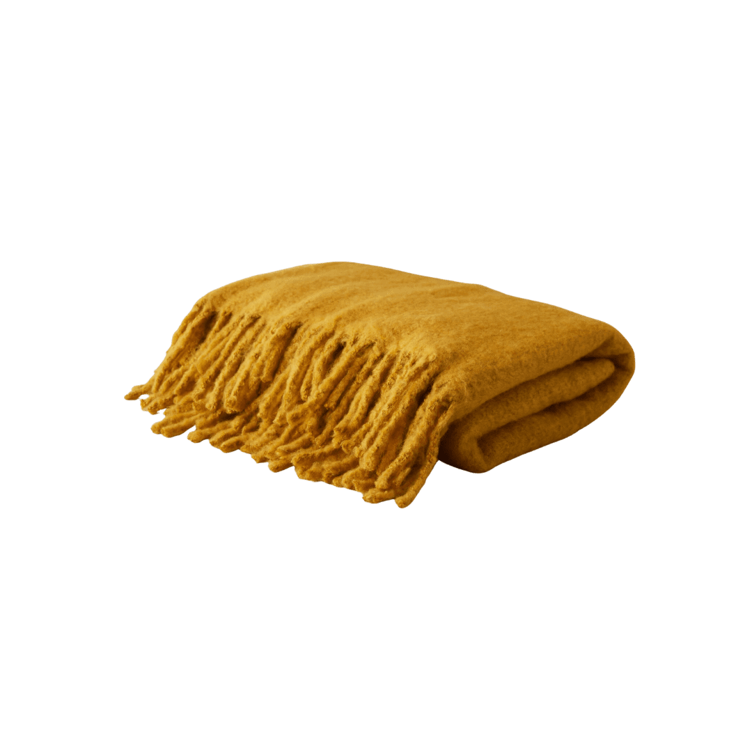 Textured Mustard Blanket