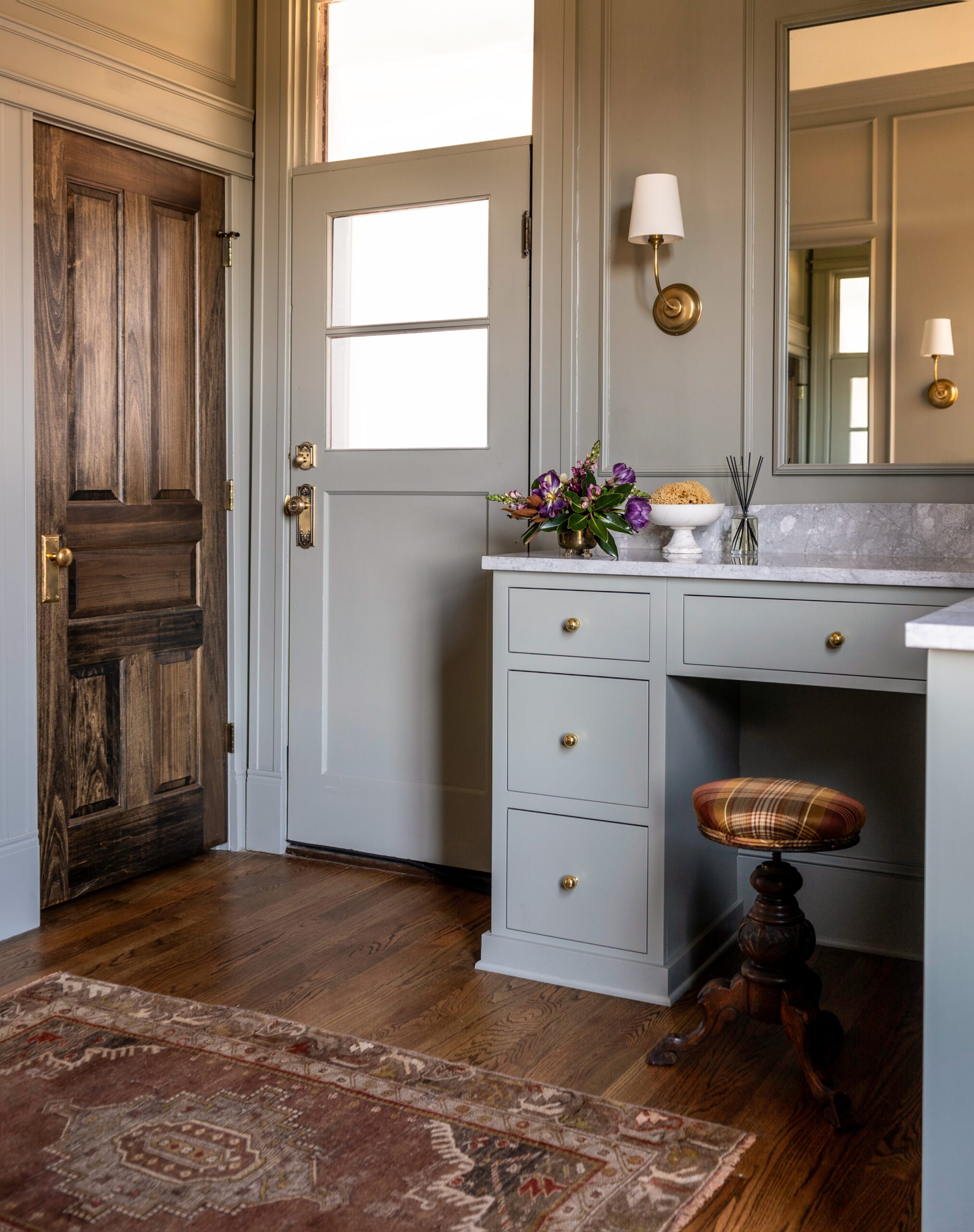 Built-In Vanity with Doorways