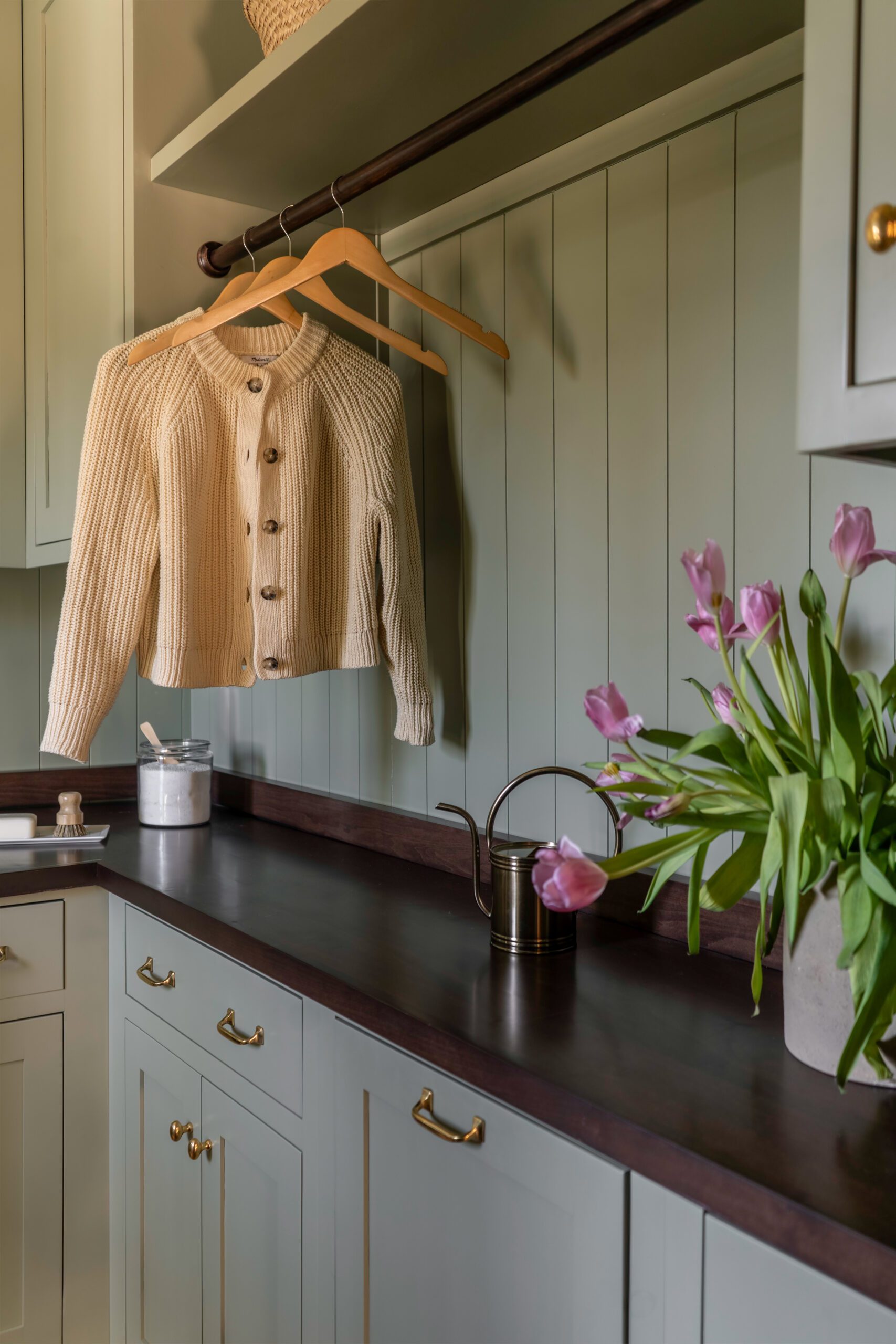 Hanging Rod in Laundry Room