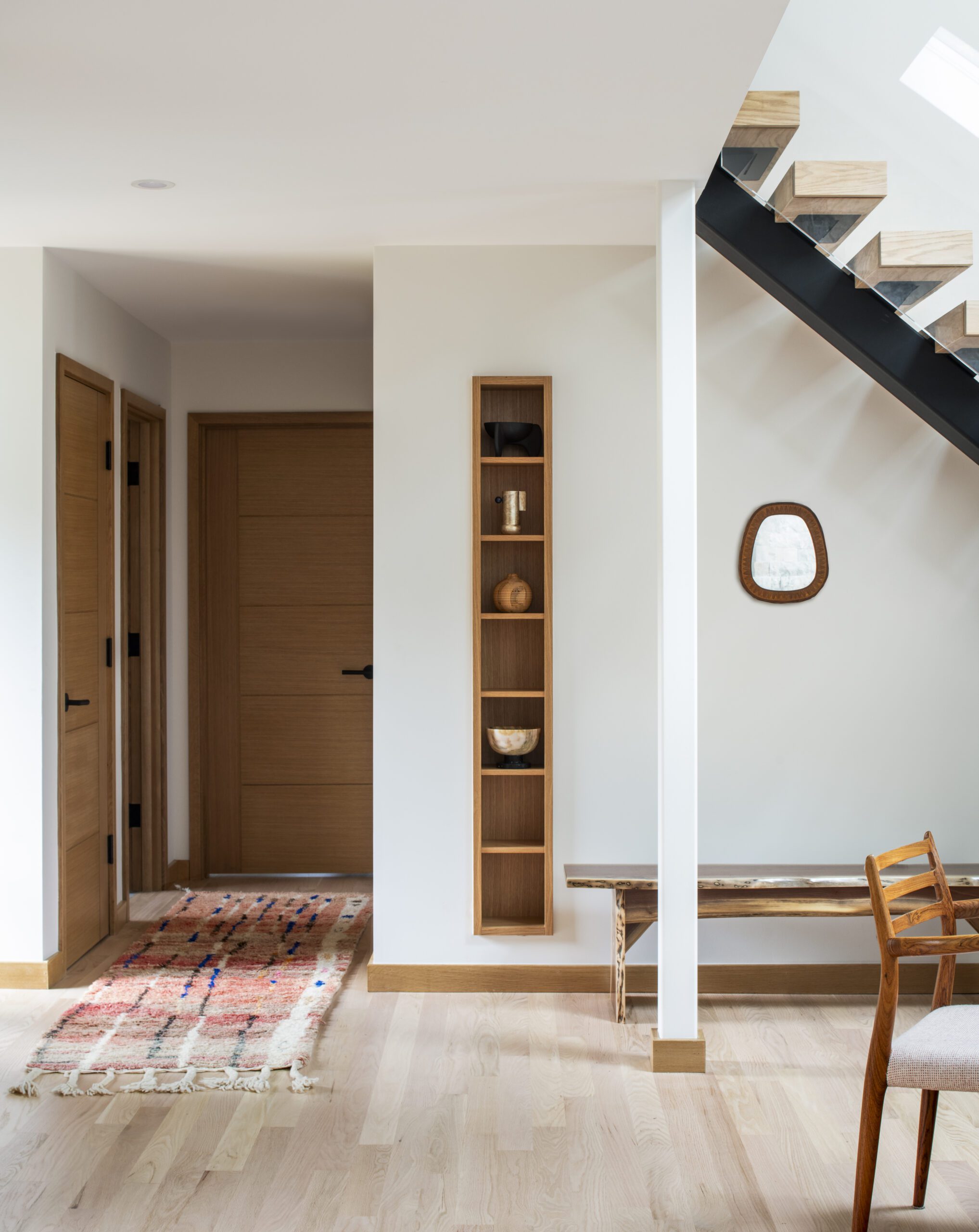 Entryway with Natural Wood Doors