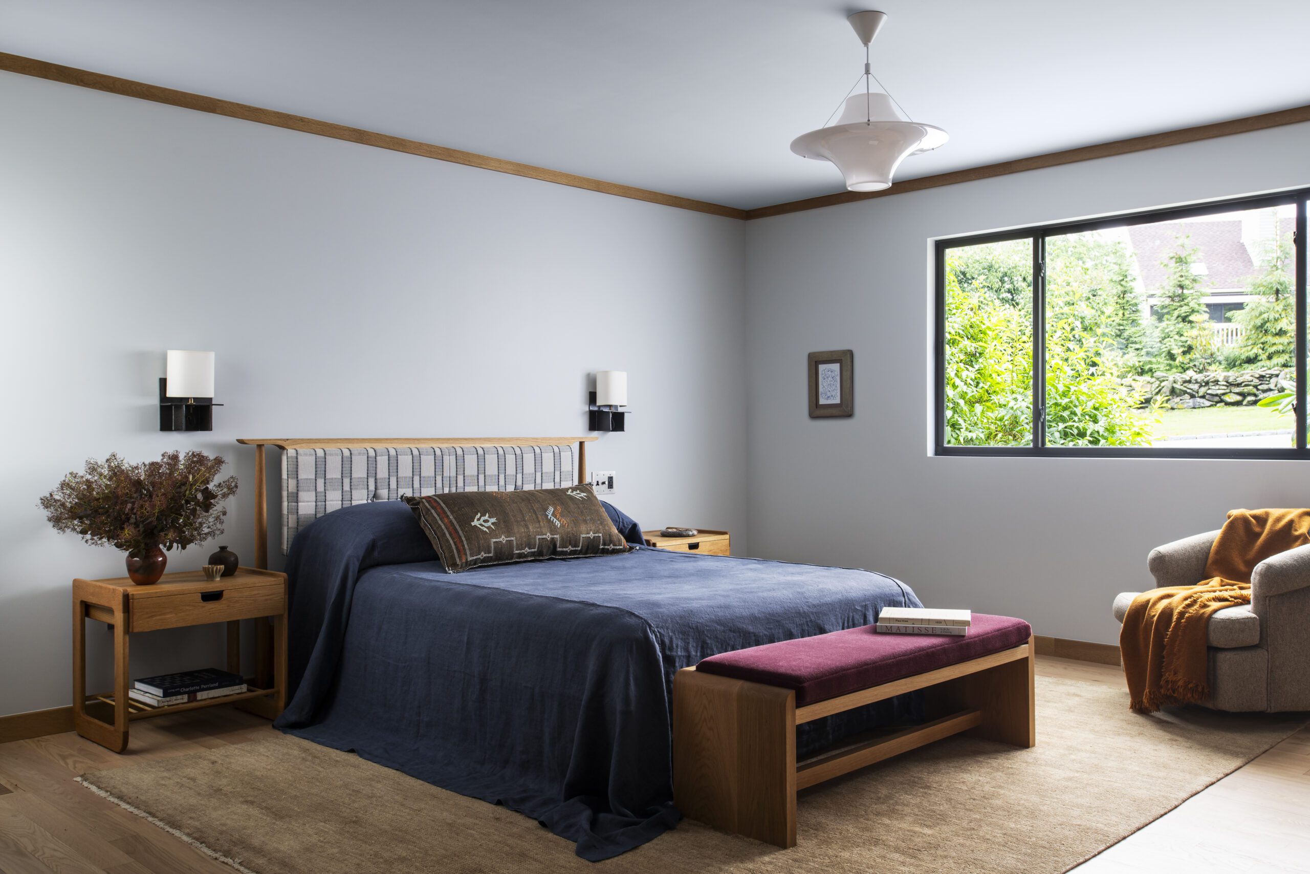 Primary Bedroom with Blue Covers