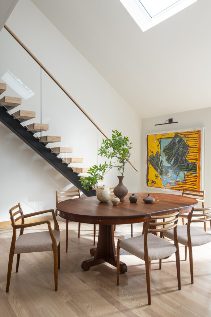 Glass Staircase and Snacking Table