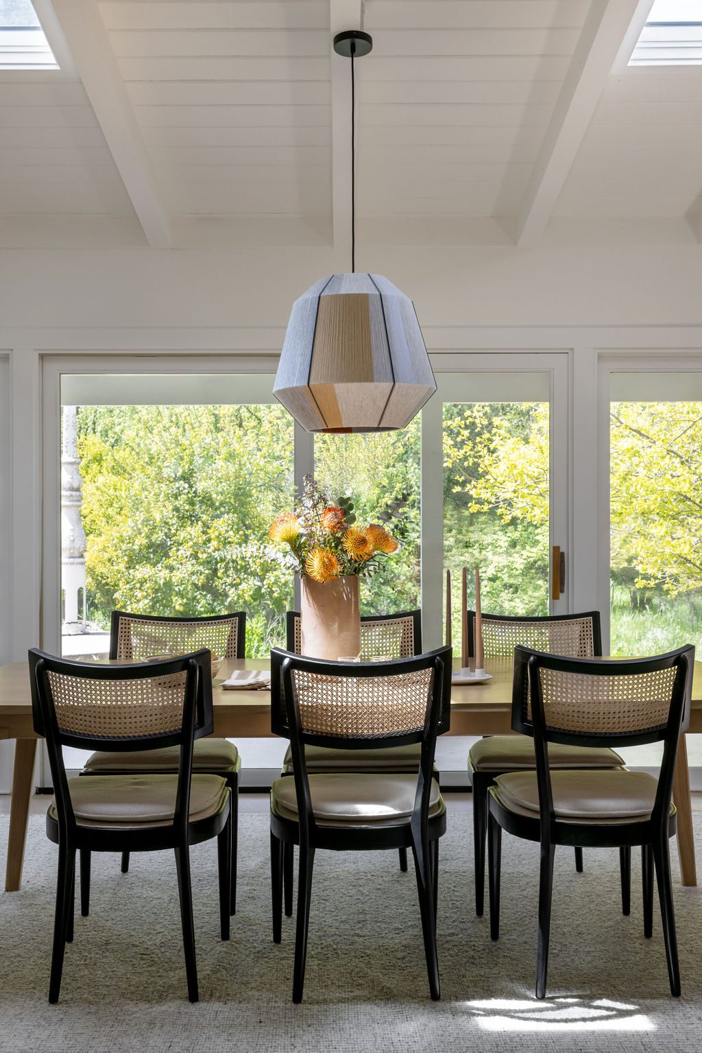 Dining Room Table with Greenery Outside