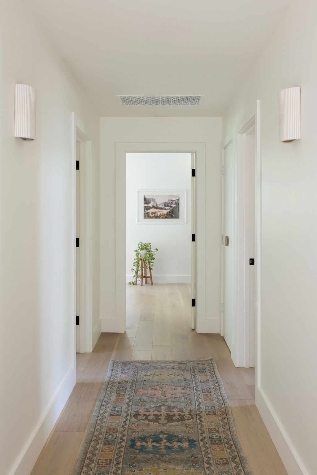 Long Wide Hallway with Rug Runner