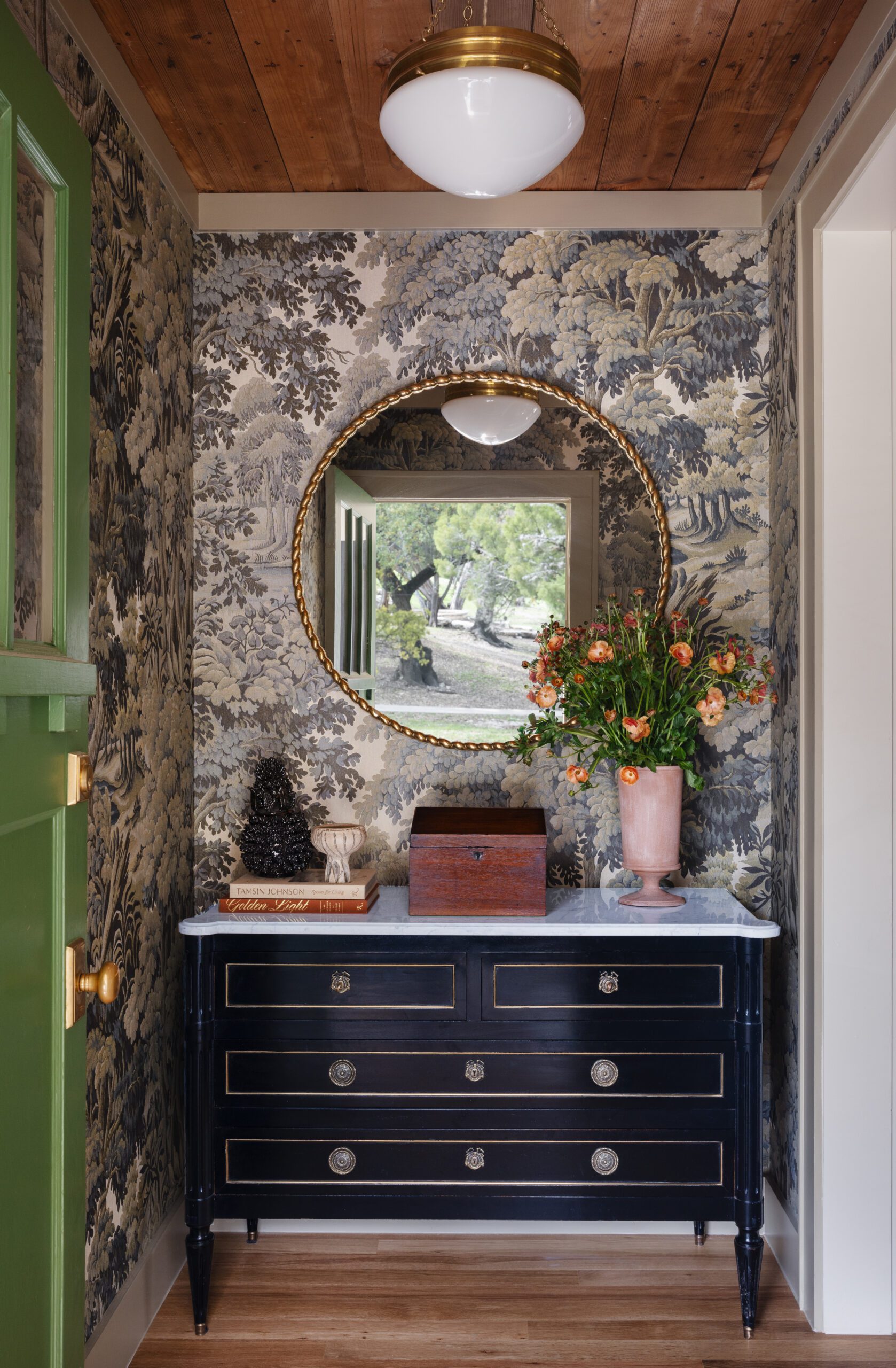 Wallpapered Entryway