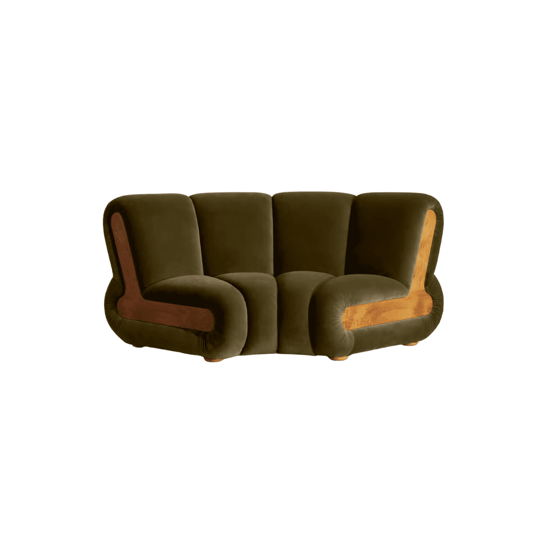 Velvet Rounded Couch