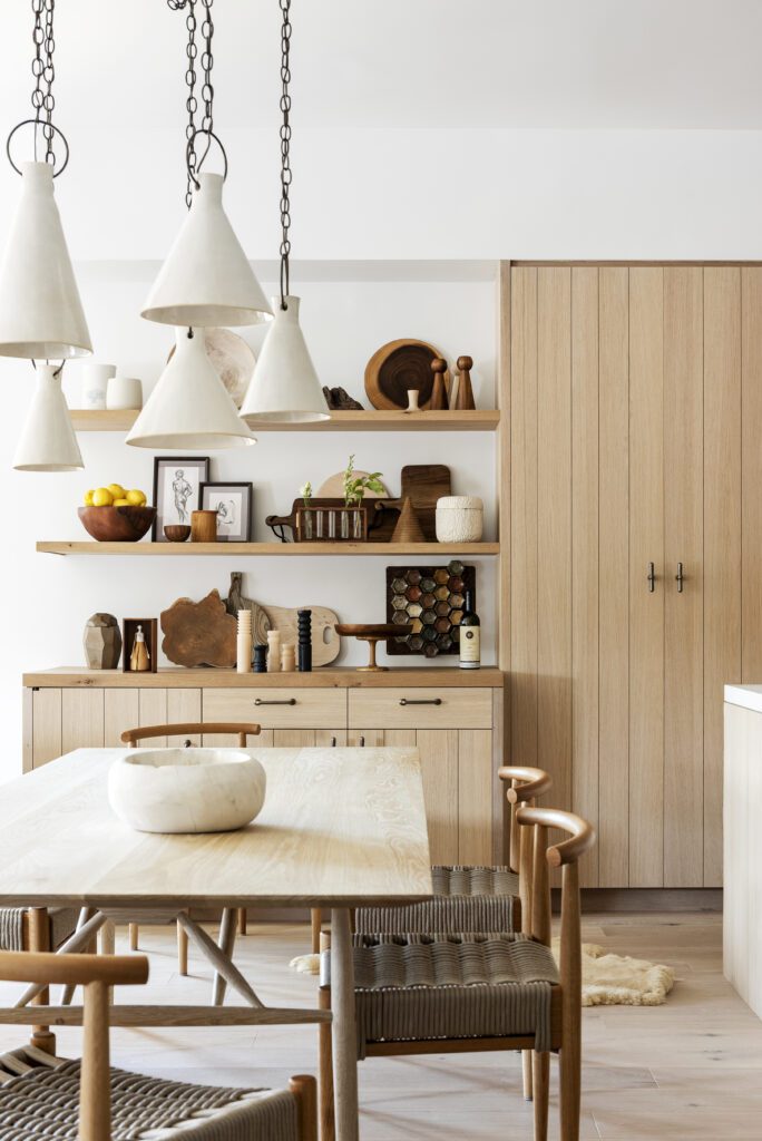 Dining Room with Decorative Shelving