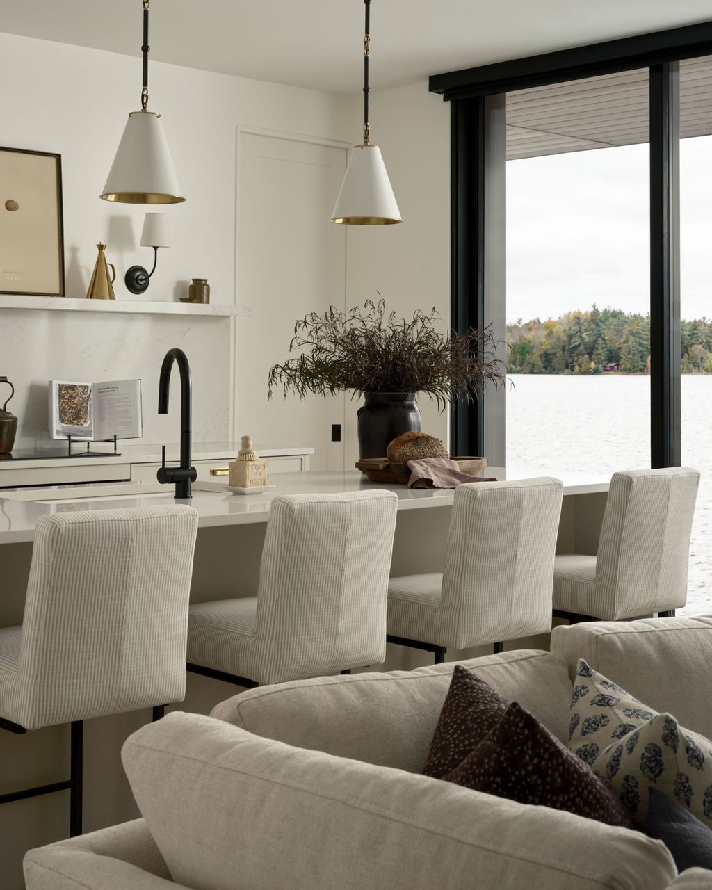 White Barstools with Sea View