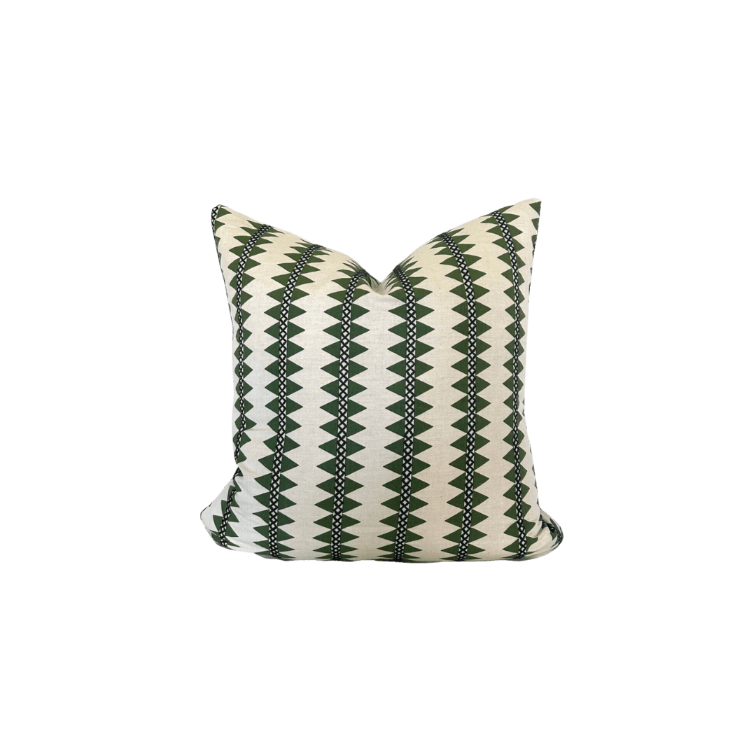 Green Patterned Throw Pillow