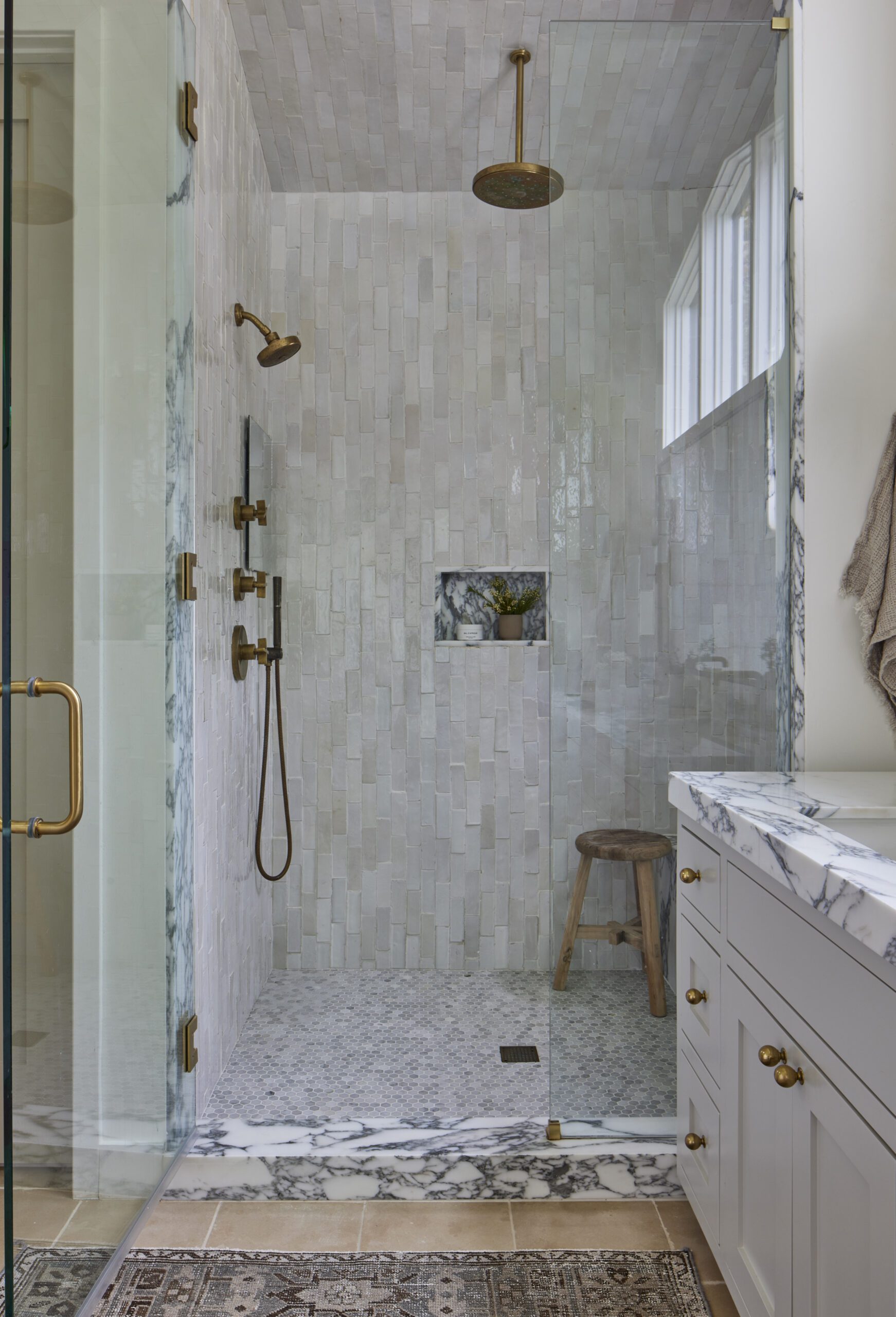 Neutral Standing Tile Shower