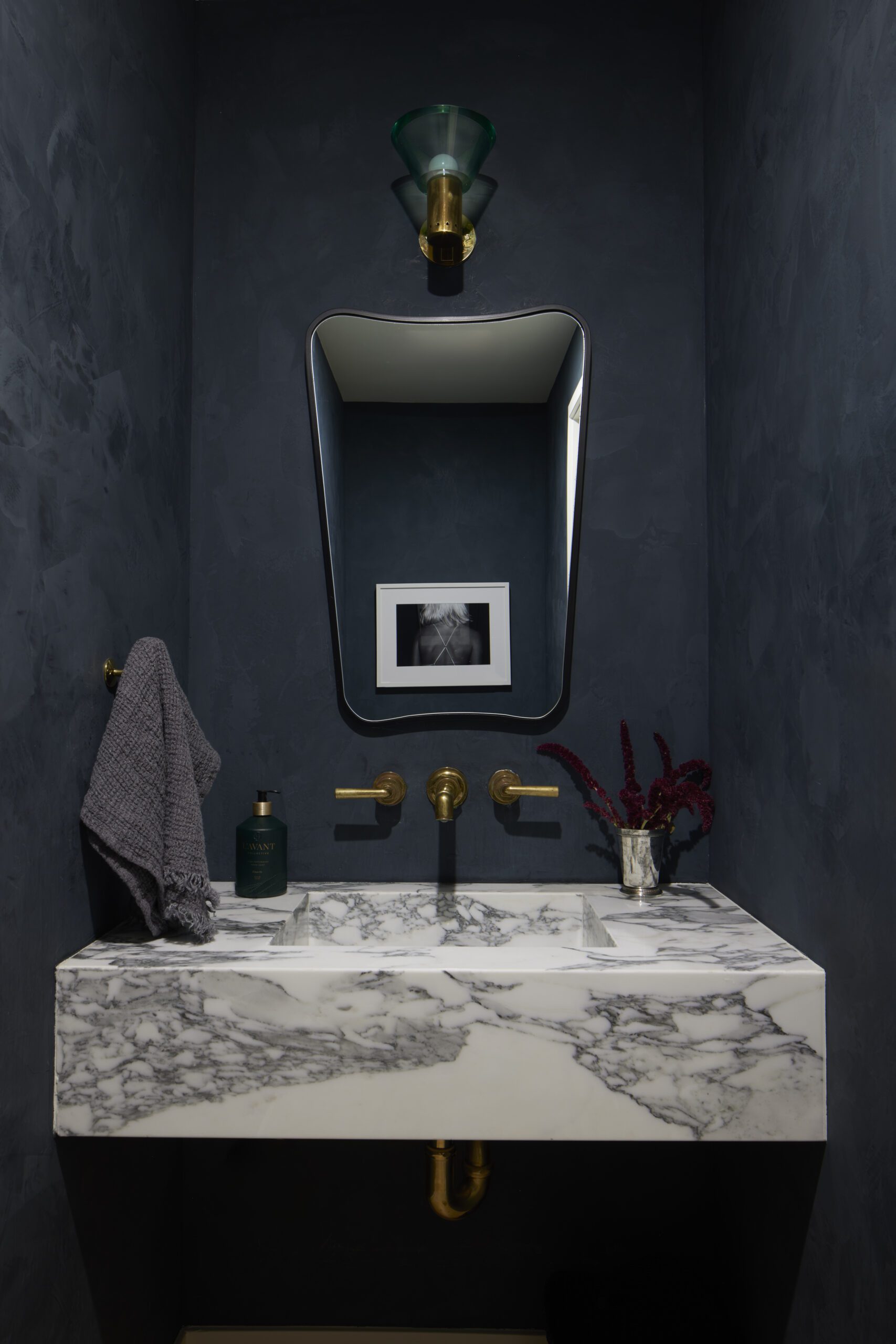 Black Dark Powder Room