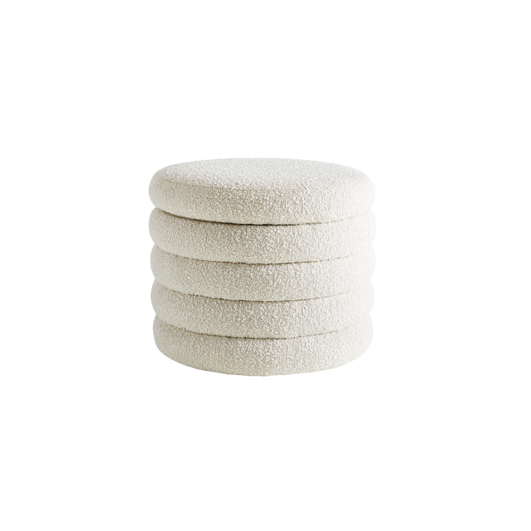 White Fuzzy Stool