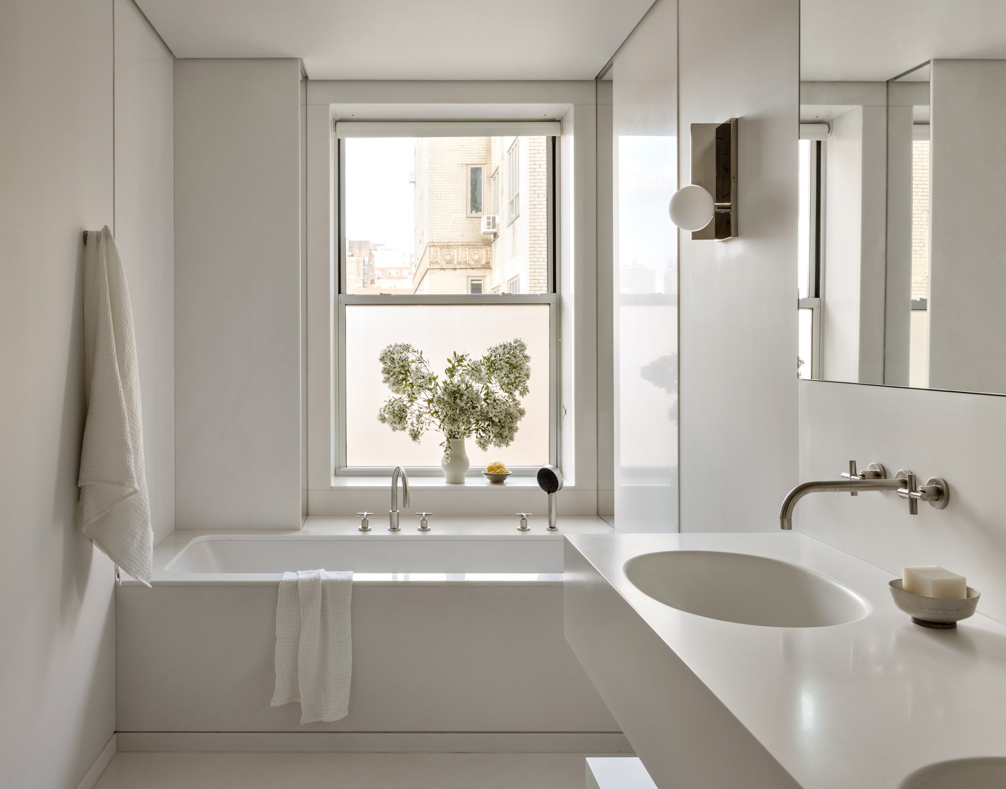 White Bathroom with Double Vanity