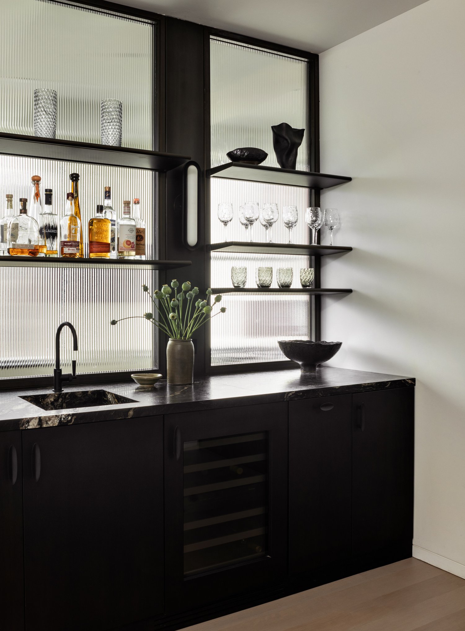 Black Bar Floating Shelving