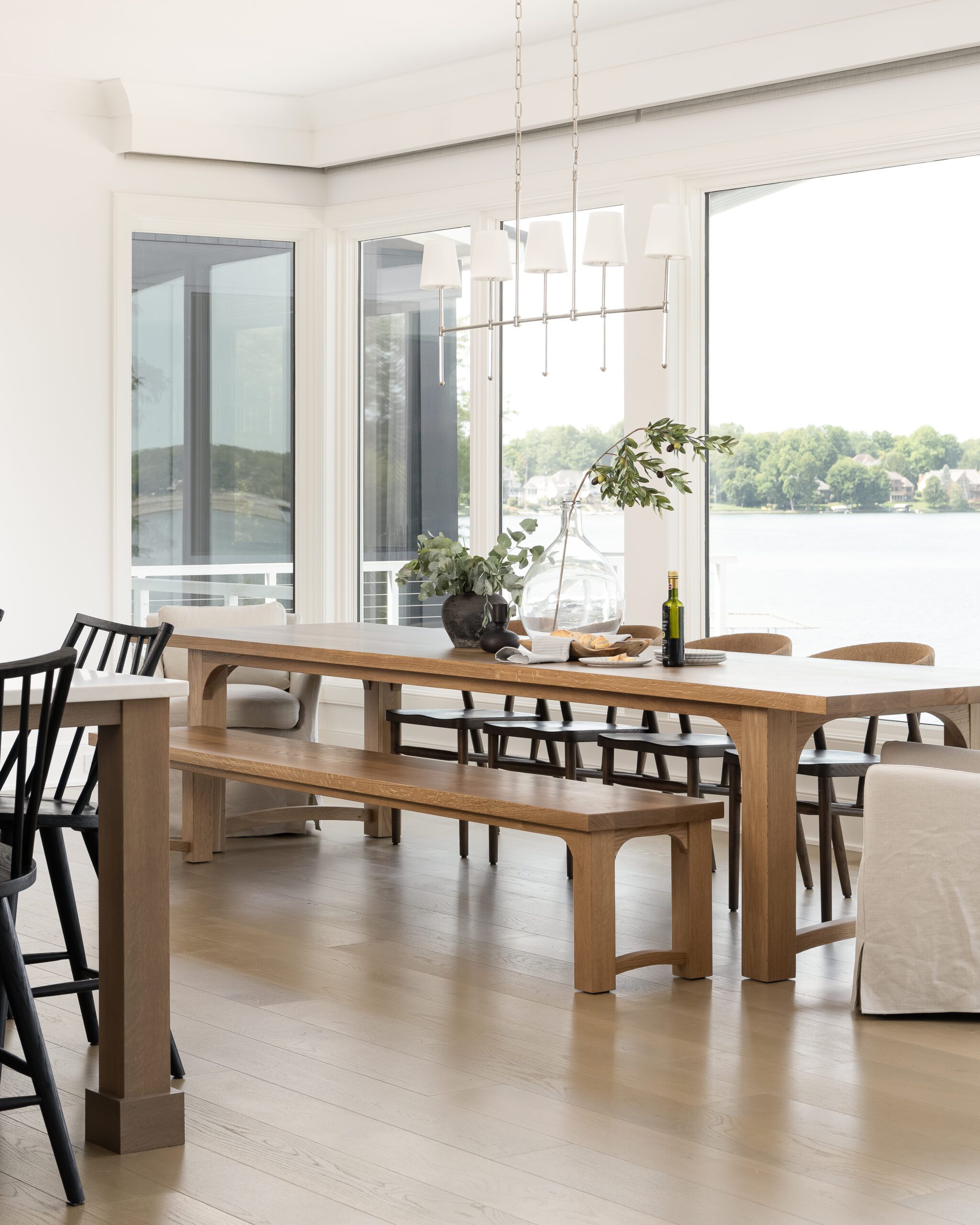 Wooden Dining Table With Bench