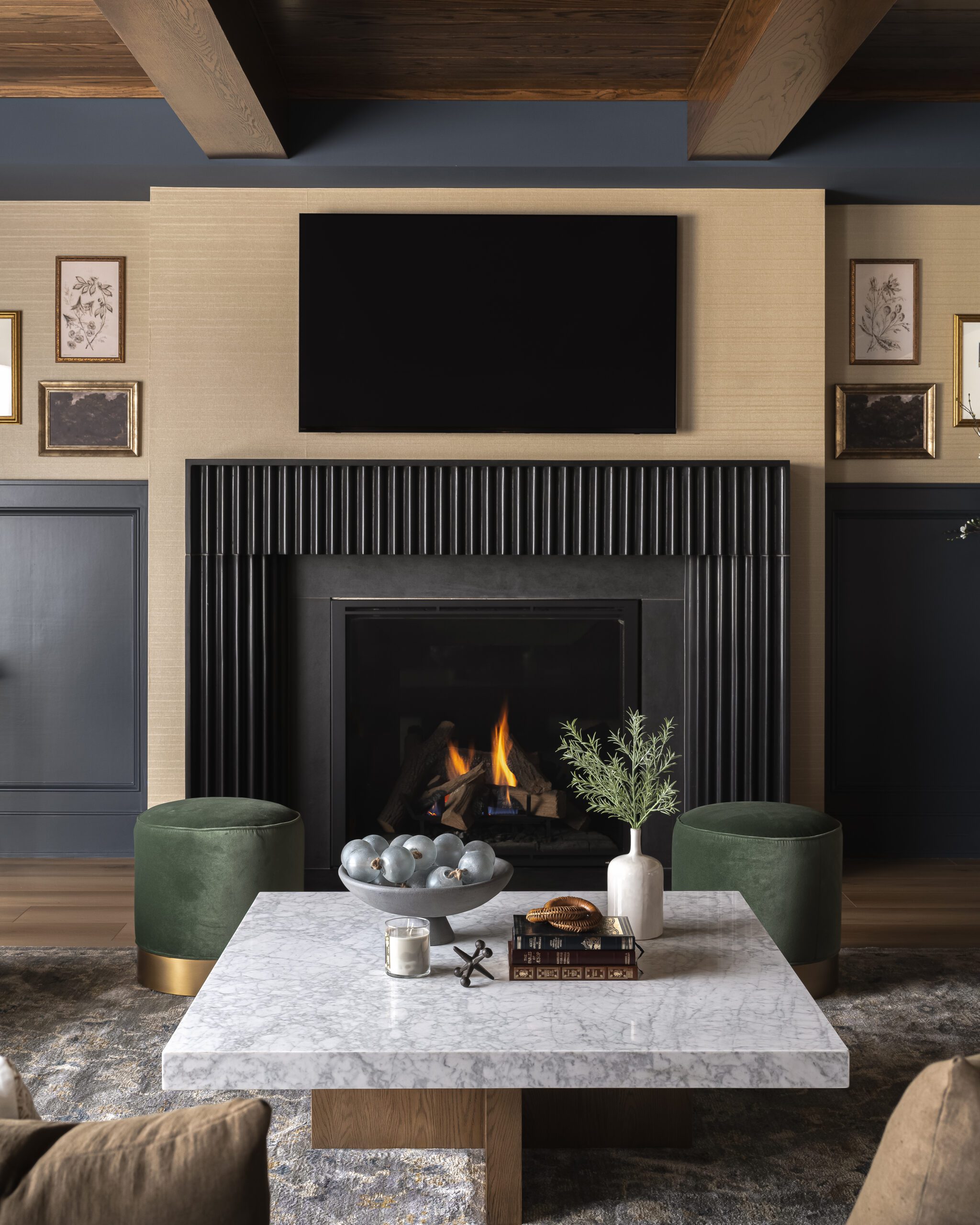 Cozy Fireplace Mantle