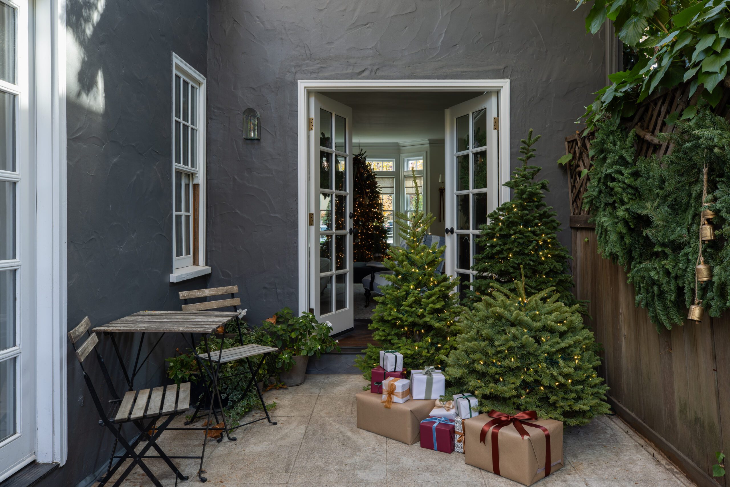 Small Outdoor Porch Adorned with Trees