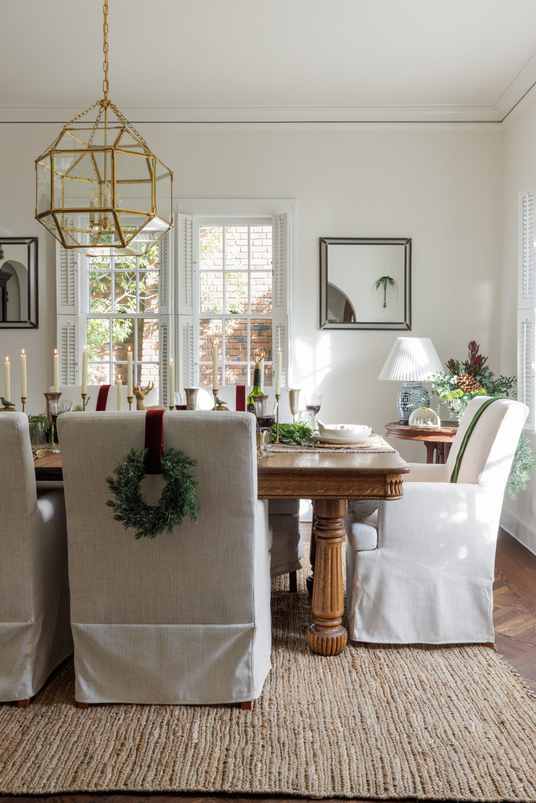 Dining Room with Mini Wreaths